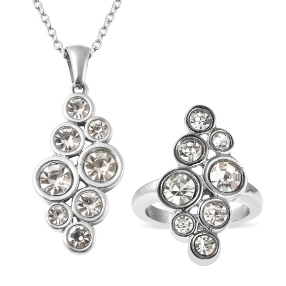 Austrian Crystal Pendant/ Ring Set - Picture 7 of 9